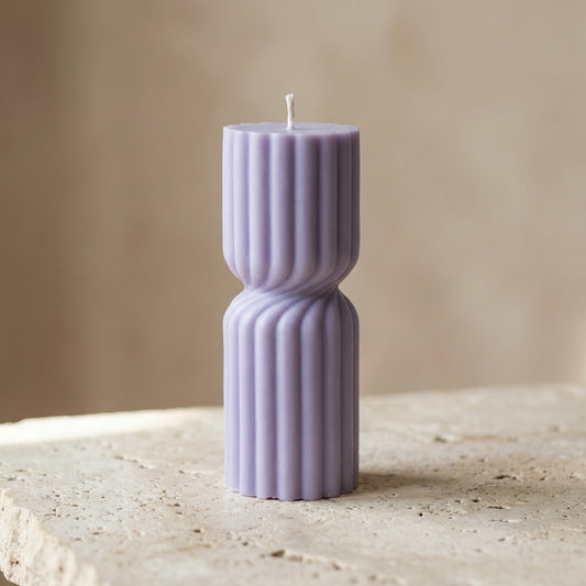 Ribbed Hourglass Pillar Candle