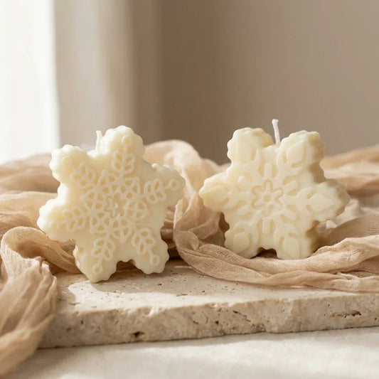Winter Snowflake Candle Duo