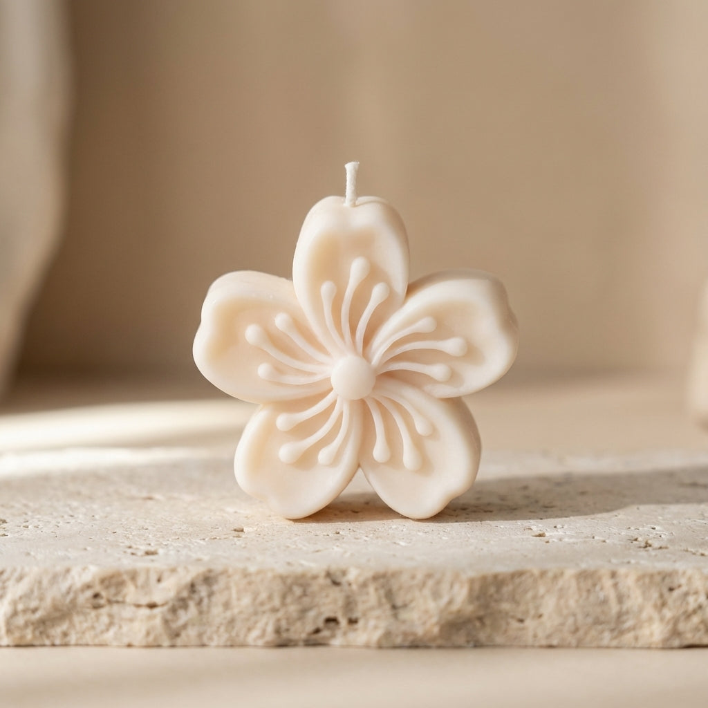 Sculptural Cherry Blossom Candle