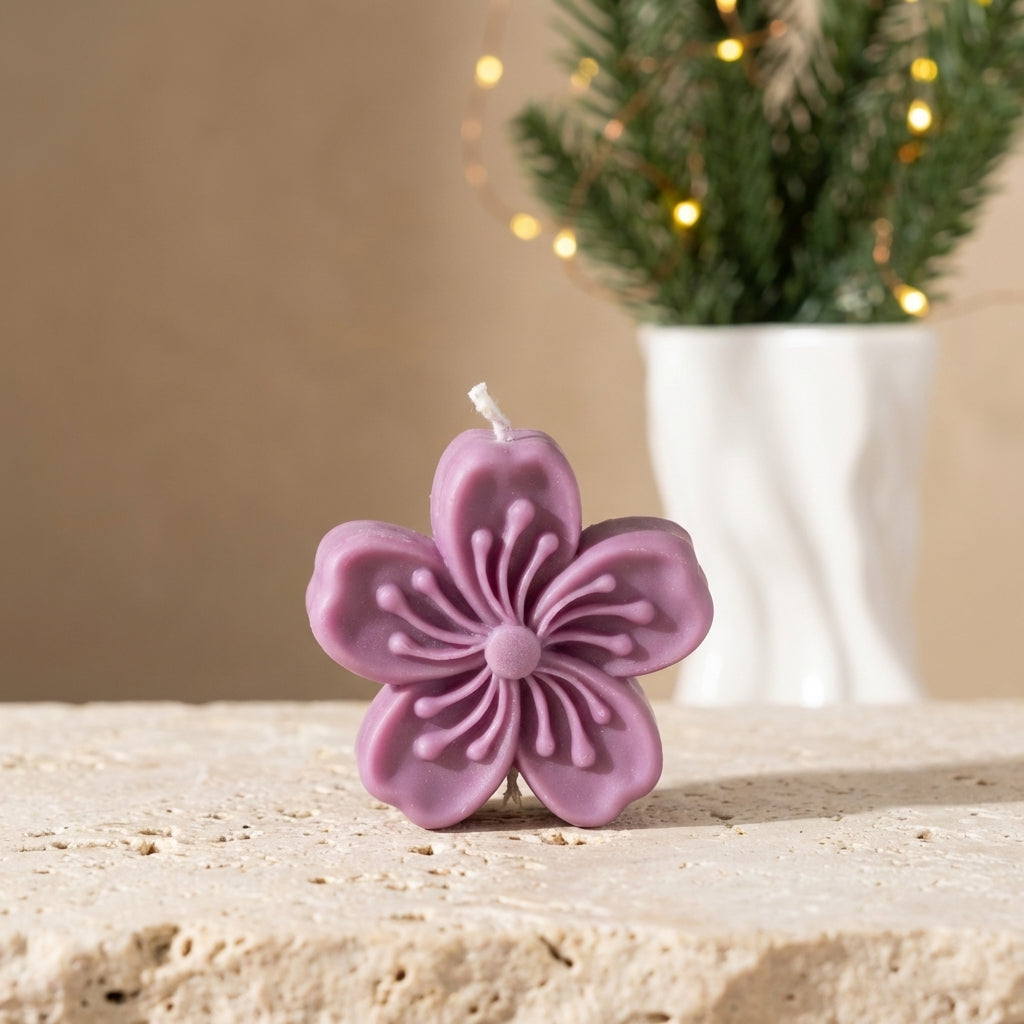Sculptural Cherry Blossom Candle
