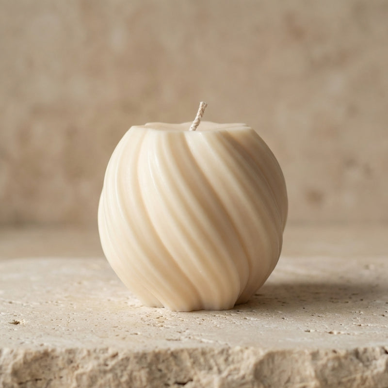 Sculptural Swirl Sphere Candle