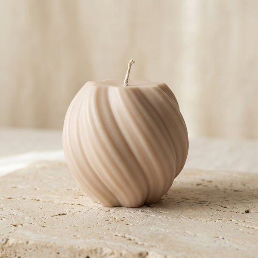 Sculptural Swirl Sphere Candle