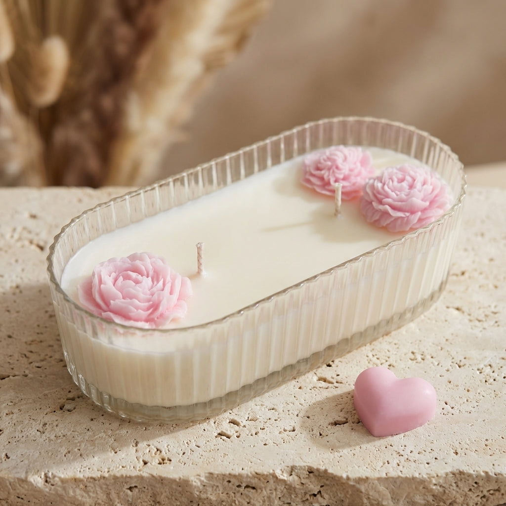 A romantic hidden message centerpiece candle